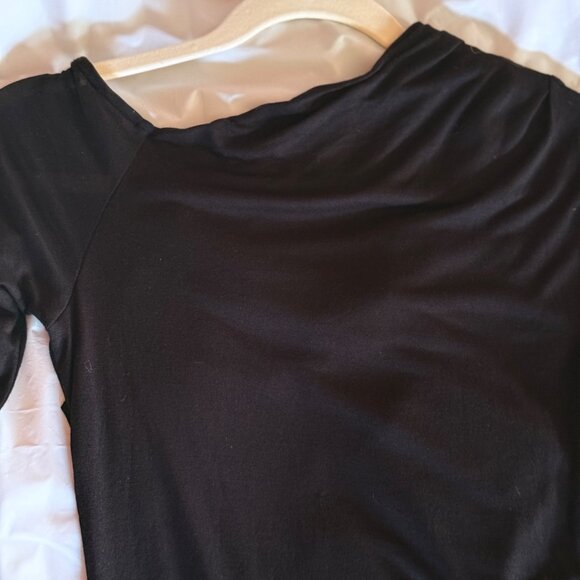 NWT Helmut Lang Little Black Dress With Side Tie Size S Quiet Luxury Minimalist - Picture 9 of 16